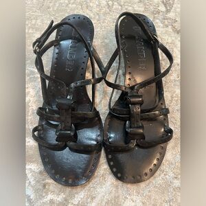 JilSander Women’s Sandals Black Leather Size 38.5